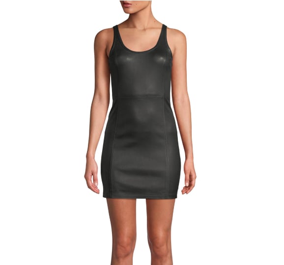 T by Alexander Wang Scoop Neck Leather Mini Dress