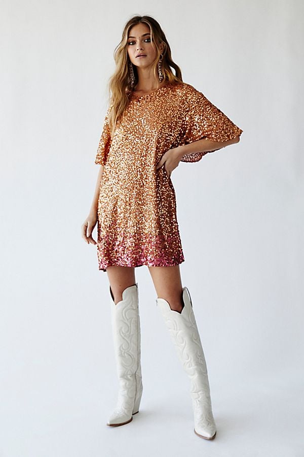 Free People Black Water Mini Dress