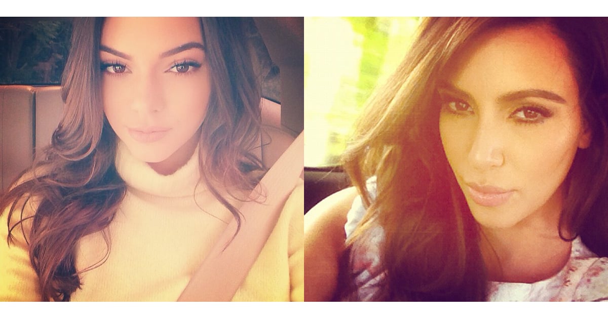 The Glowy Car Selfie Kendall Jenner Looks Like Kim Kardashian Pictures Popsugar Celebrity Photo 5