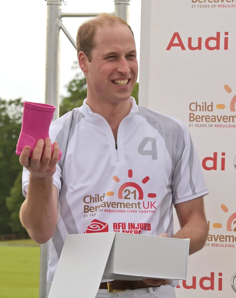 When William Received Pink Wellies For Baby Charlotte