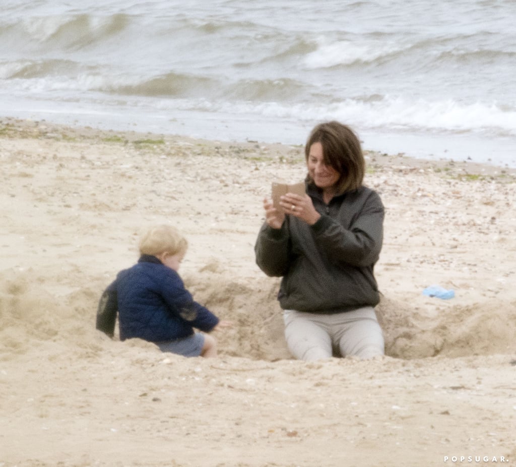 Prince George and Carole Middleton on the Beach | POPSUGAR ...