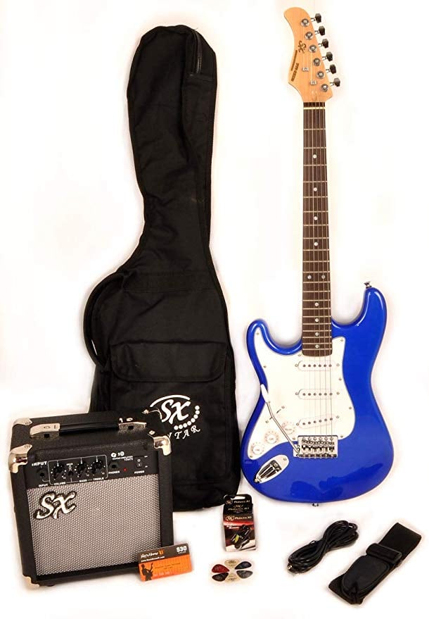 Toys & Child SX REST Left Handed Short Scale Electric Blue Guitar