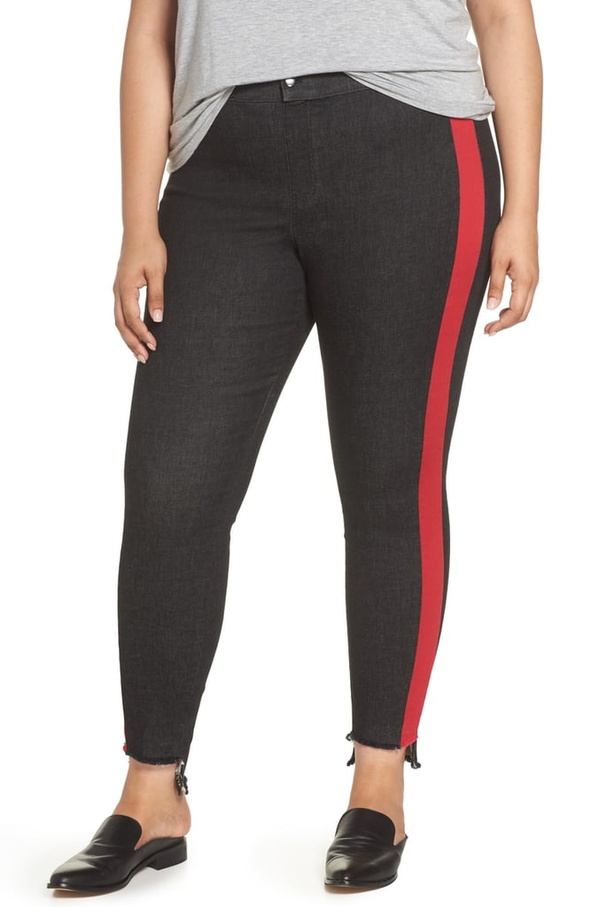 Zeza B by Hue High/Low Tuxedo Denim Leggings (Plus Size)