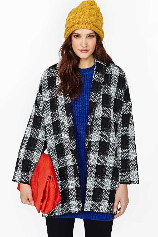 Nasty Gal Plaid Coat