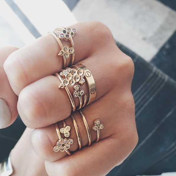 Stacked "Honeycomb" Rings