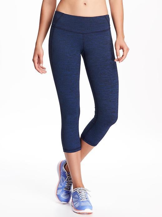 Old Navy Go-Dry Mid-Rise Melange Compression Crop For Women