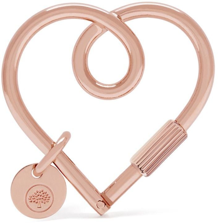 Mulberry Heart Keyring Rose Gold Metal