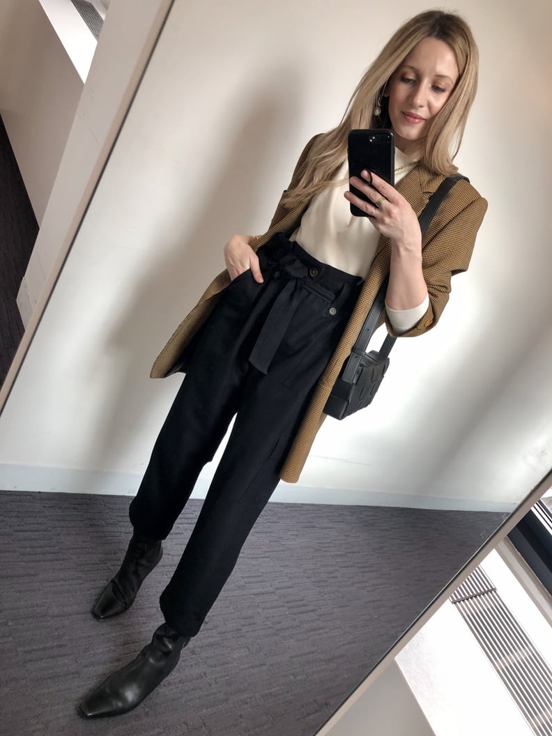 How I Styled My Utility Pants: With a Sweatshirt, Oversize Blazer, Black Boots, and a Bag