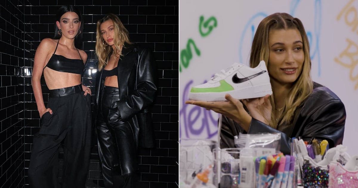 Watch Hailey Bieber and Dixie D’Amelio DIY Each Other’s Air Force 1s Over Girl Talk