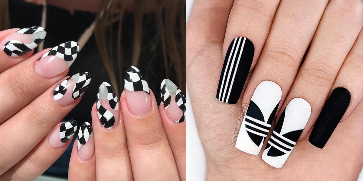 Black White nail stickers