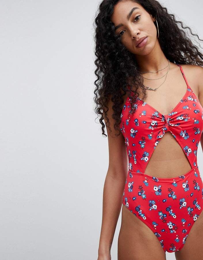 Juicy Couture Floral Print Cut Out Swimsuit