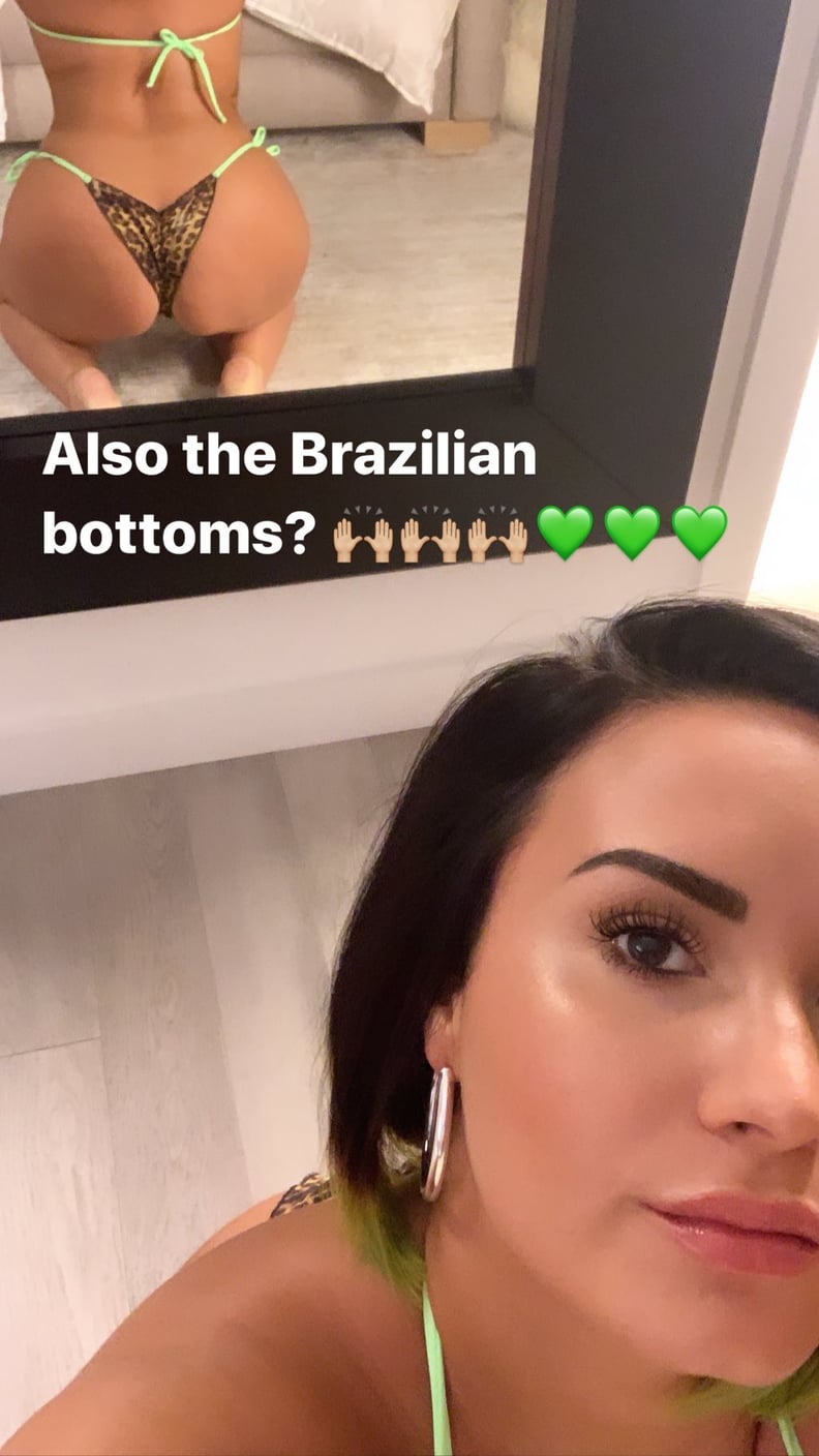 Demi Lovato's Neon Cheetah Print Bikini From the Back