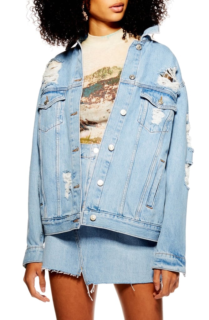 topshop ripped denim jacket