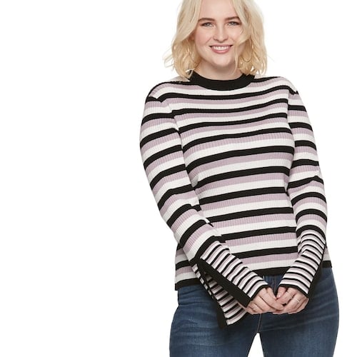 POPSUGAR Ribbed Slit-Sleeve Sweater 