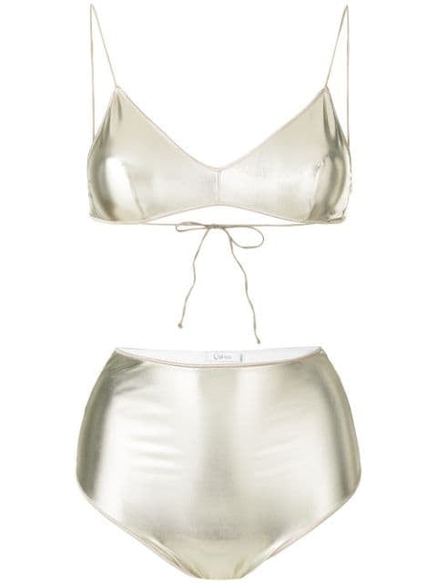 Oseree high-waisted Metallic two-piece Bikini