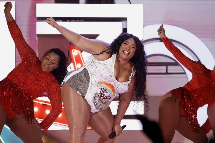 MIAMI BEACH, FLORIDA - DECEMBER 04: Lizzo performs live from Miami Beach at the Platinum Studio for American Express UNSTAGED Final 2021 Performance at Miami Beach EDITION on December 04, 2021 in Miami Beach, Florida. (Photo by Frazer Harrison/Getty Image