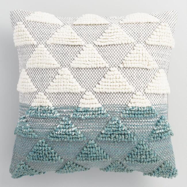 Jade Woven Triangle Indoor Outdoor Best Outdoor Pillows and Cushions