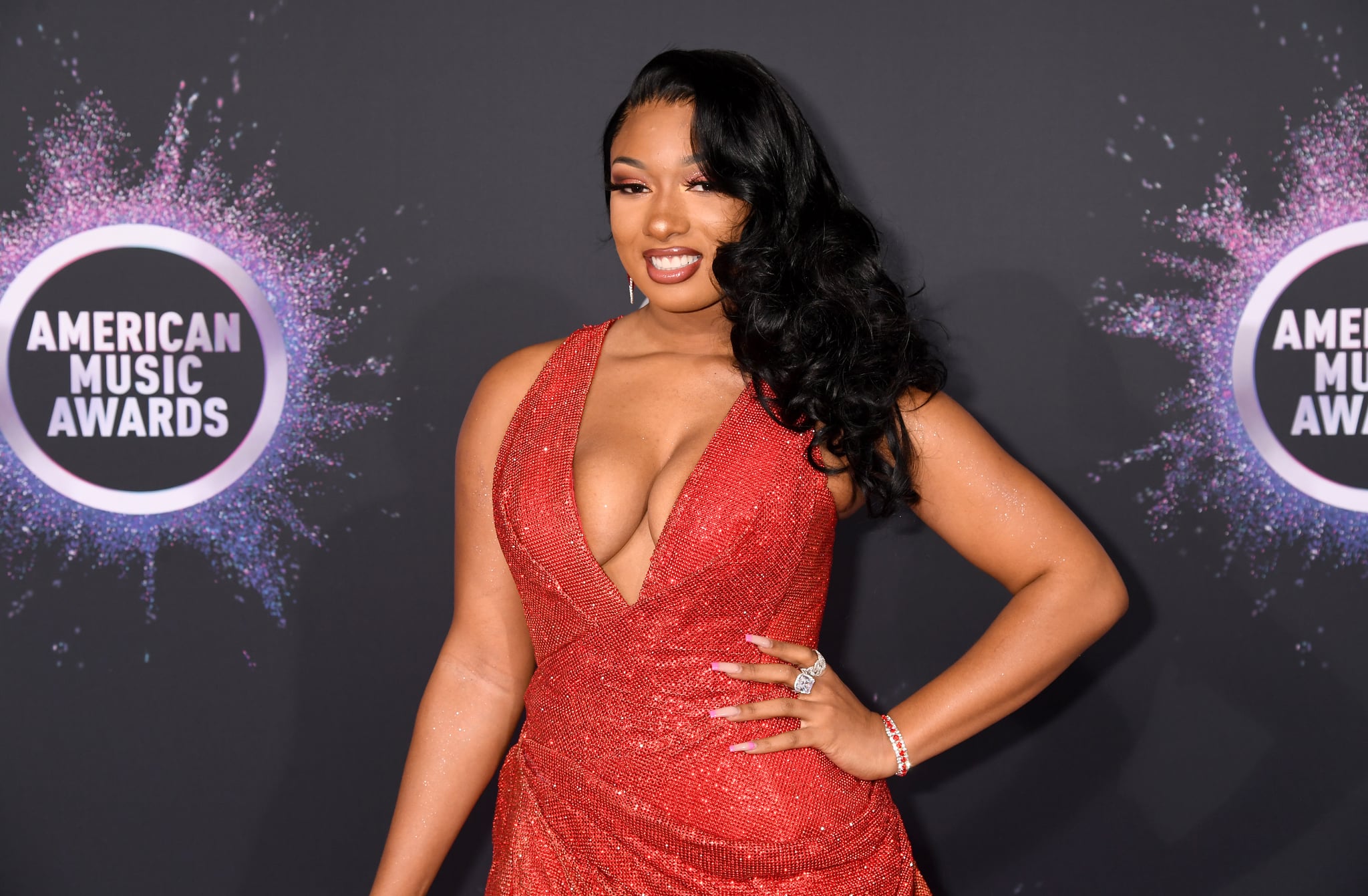 LOS ANGELES, CALIFORNIA - NOVEMBER 24: Megan Thee Stallion attends the 2019 American Music Awards at Microsoft Theatre on November 24, 2019 in Los Angeles, California. (Photo by Jeff Kravitz/FilmMagic for dcp)