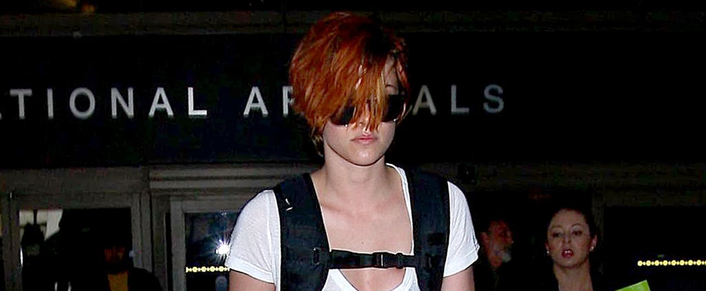 Kristen Stewart With Short Red Hair at the Airport