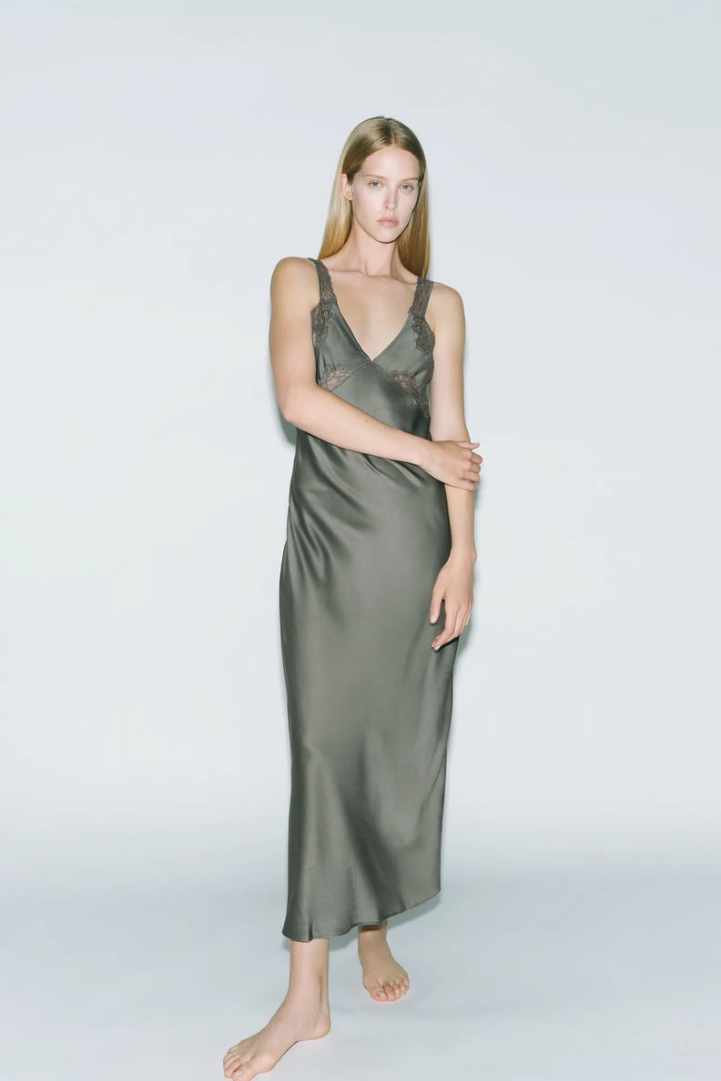 For an Effortlessly Chic Look: Satin Effect Dress