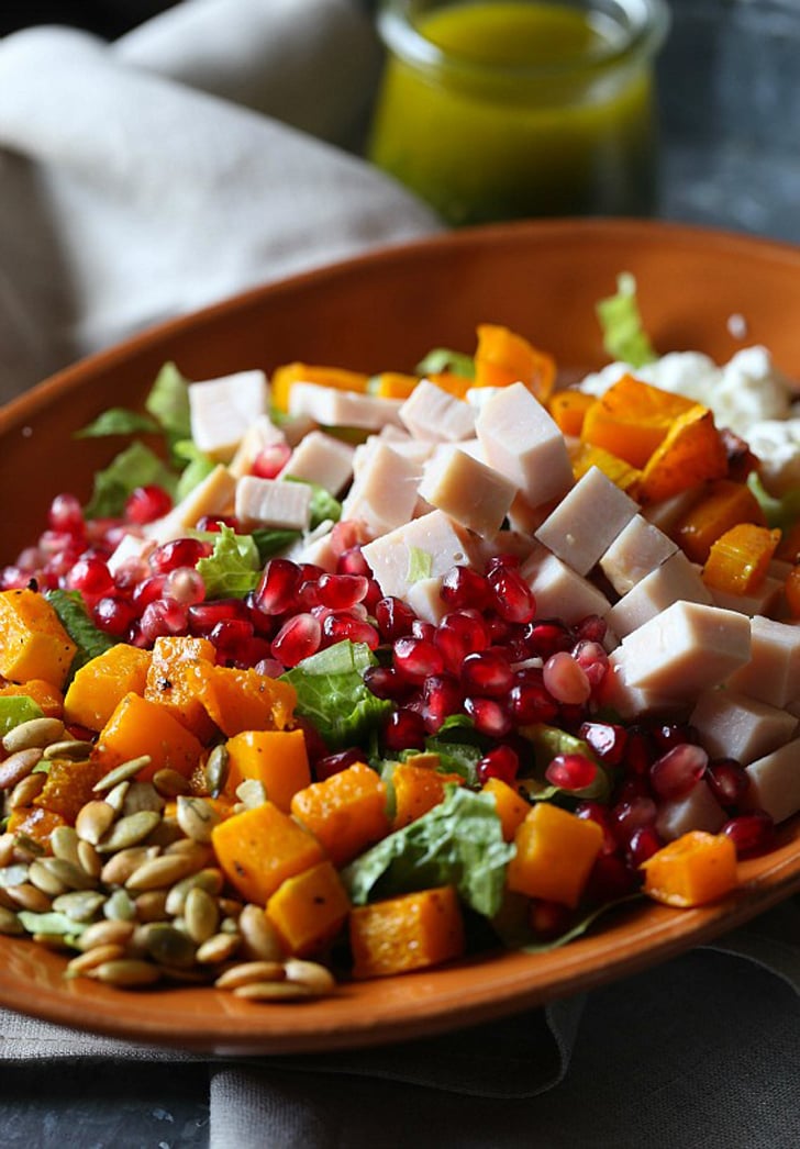Chopped Turkey Salad With Pomegranate, Goat Cheese, and Squash
