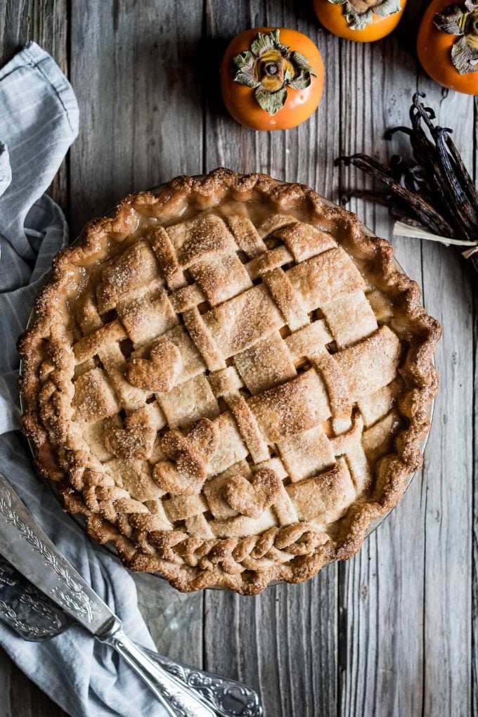 Vanilla Bean Pear Persimmon Pie