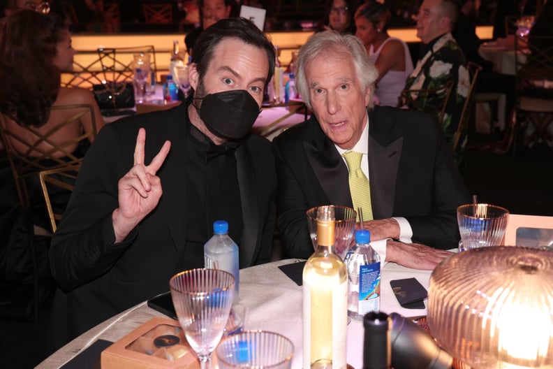 LOS ANGELES, CALIFORNIA - SEPTEMBER 12: 74th ANNUAL PRIMETIME EMMY AWARDS -- Pictured: (l-r) Bill Hader and Henry Winkler attend the 74th Annual Primetime Emmy Awards held at the Microsoft Theater on September 12, 2022. -- (Photo by Christopher Polk/NBC v