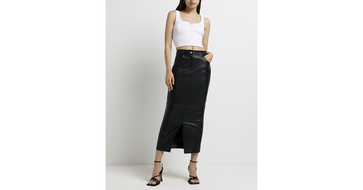 White leather skirt river island on sale