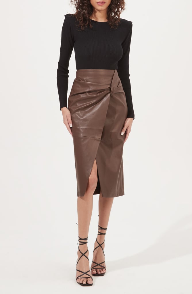A Sleek Skirt: ASTR the Label Kari Faux Leather Midi Skirt