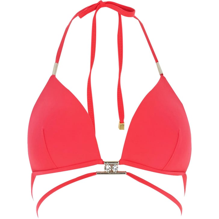River Island Red Strappy Triangle Bikini Top | Emily Ratajkowski ...