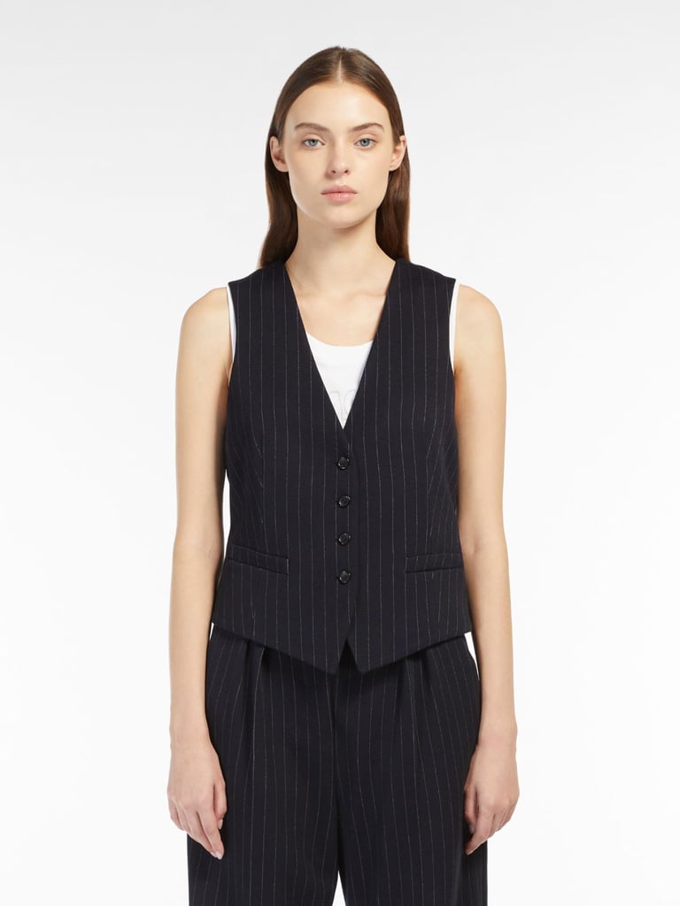 Max Mara Pinstripe "Divo" Wool Gilet