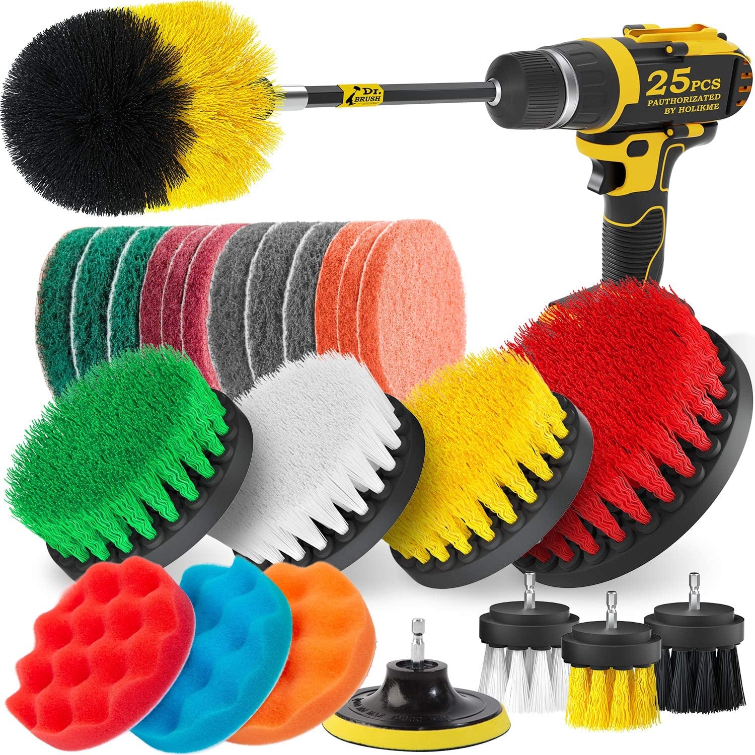 Ultimate 14 Piece Drill Scrub Brush Multi-Purpose Deep Cleaning Kit