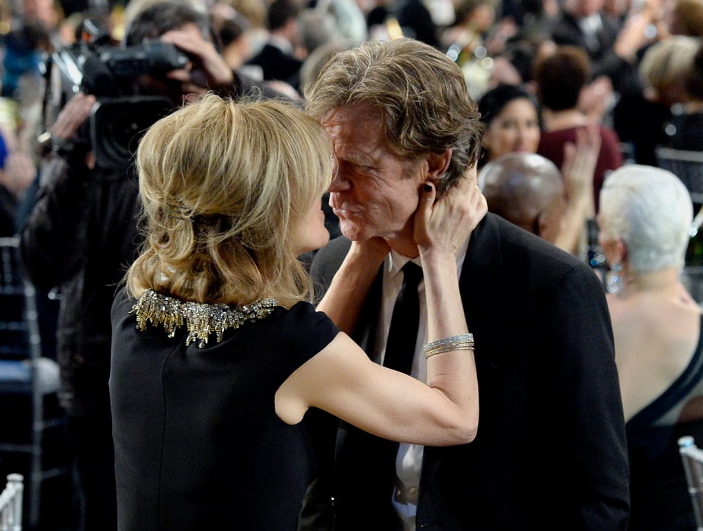 William H. Macy got a kiss from his wife, Felicity Huffman, after his big win for Shameless.
