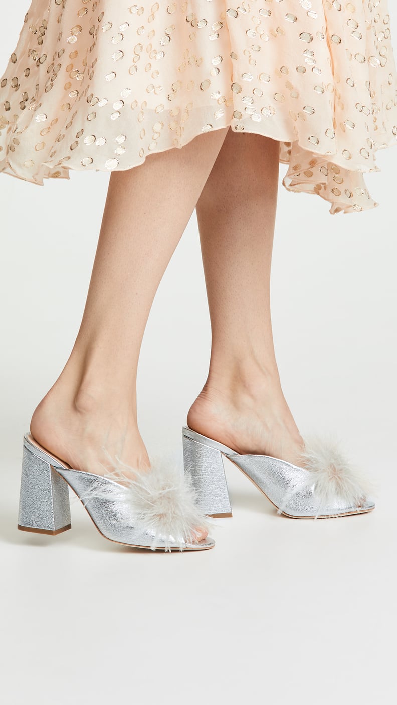 Loeffler Randall Laurel Twist Slides With Feathers