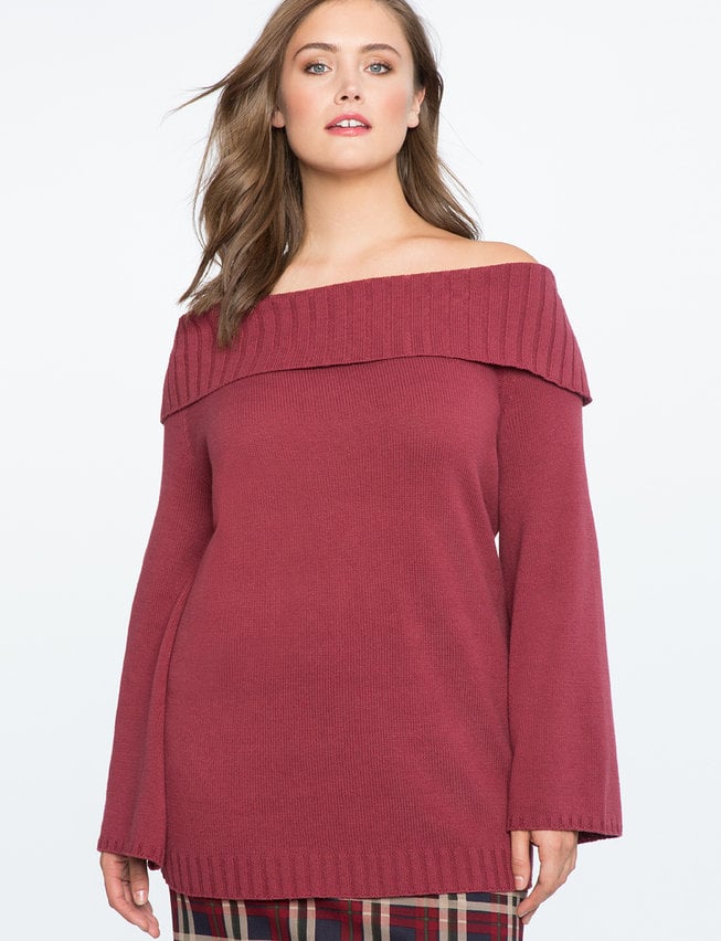 ELOQUII Off the Shoulder Tunic Sweater