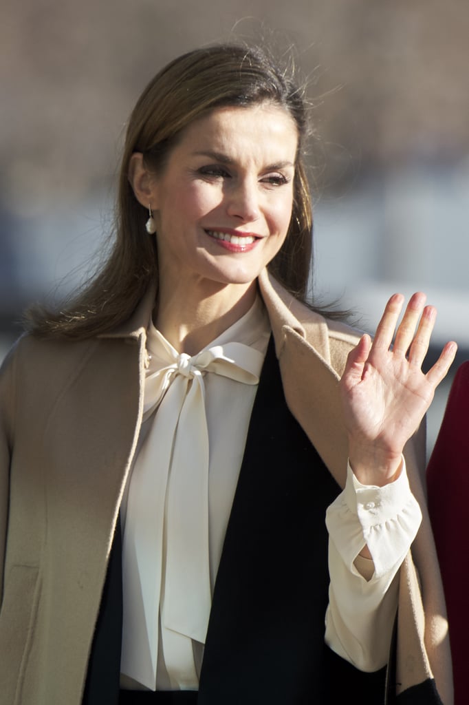 Queen Letizia's Colorblock Coat January 2017