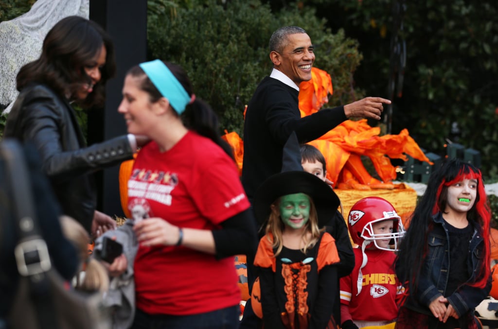 The Obamas welcomed kids to the White House to trick or treat on Halloween.