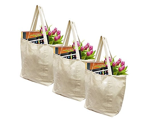 Earthwise 100% Cotton Reusable Grocery Bags