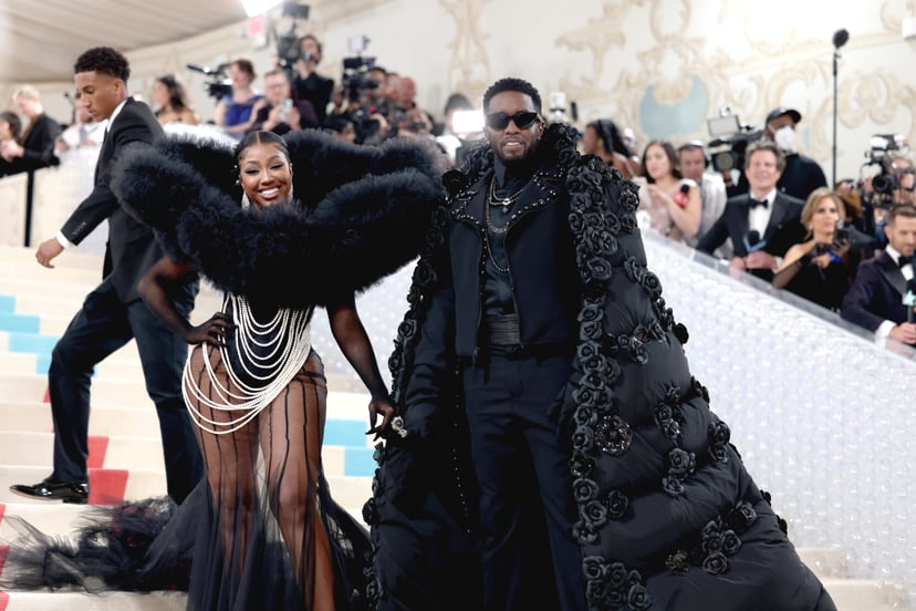 NEW YORK, NEW YORK - MAY 01: Yung Miami and Sean 'Diddy' Combs attend The 2023 Met Gala Celebrating 