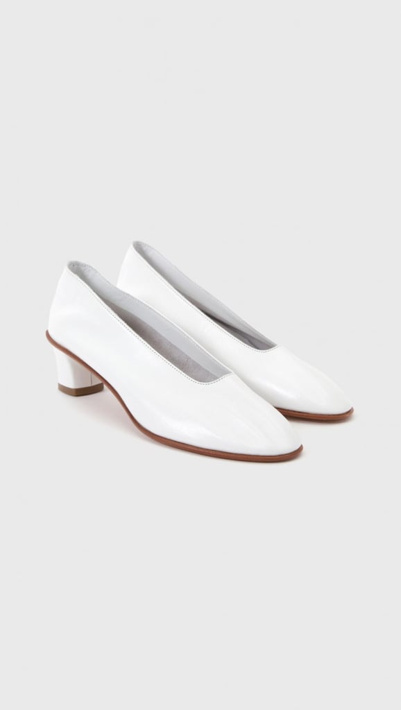 These crisp white High Glove pumps from The Dreslyn ($540) look luxe and ladylike. They're also the perfect heel height.

— Sarah Wasilak, assistant editor
