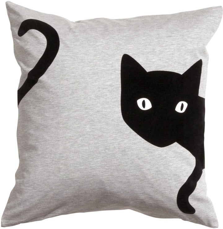 H&M Jersey Cushion Cover — Light Gray/Cat ($13)
