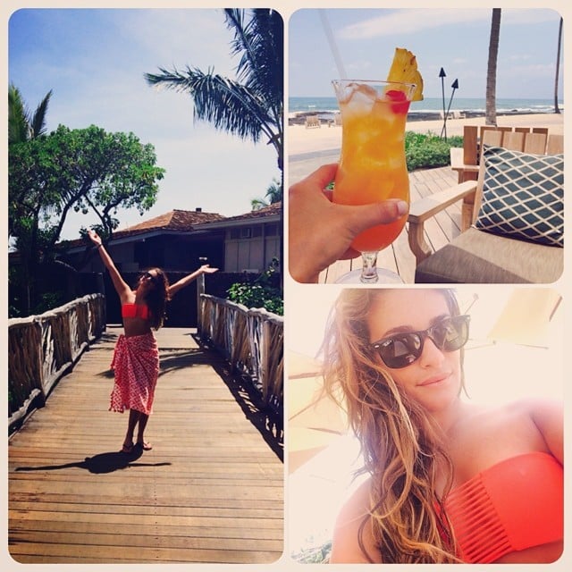 Lea treated herself to a tropical cocktail in Hawaii. 
Source: Instagram user msleamichele