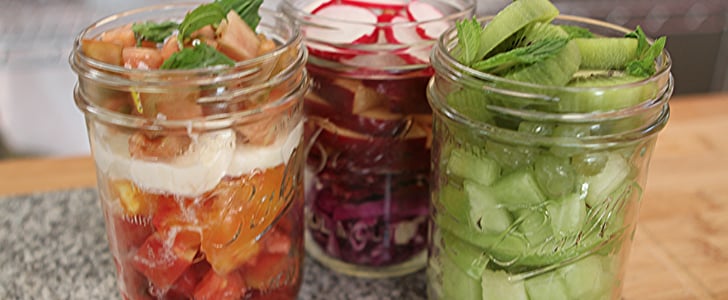 Ombre Salads in a Jar