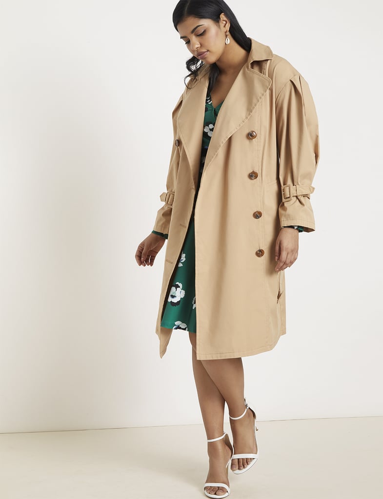 Eloquii Puff Sleeve Trench Coat