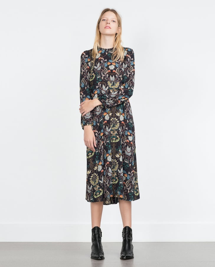 Zara printed dress ($70) | Modest Holiday Dresses | POPSUGAR Fashion ...