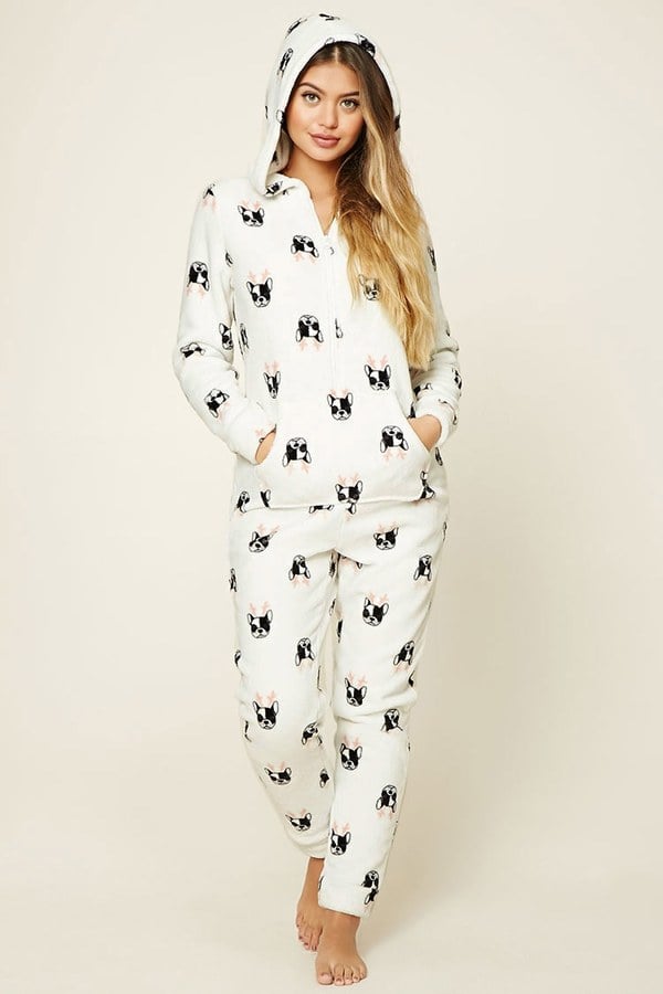 Forever 21+ Holiday Dog Print PJ Jumpsuit