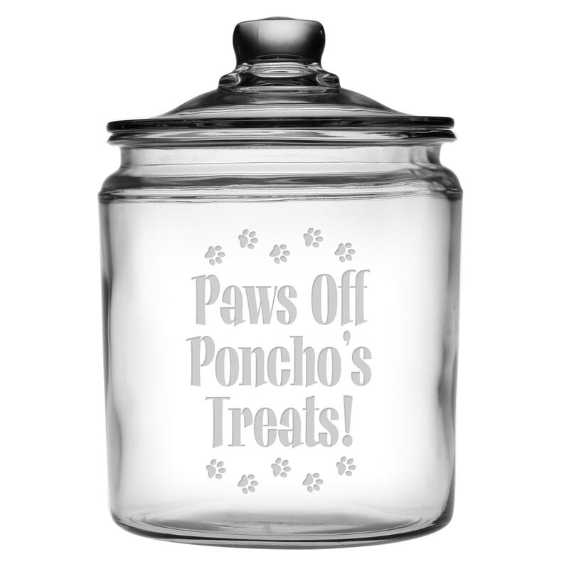 Personalized Paws Off 4 lb Pet Treat Jar