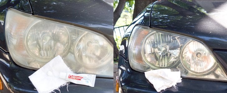 Use toothpaste to shine your headlights.