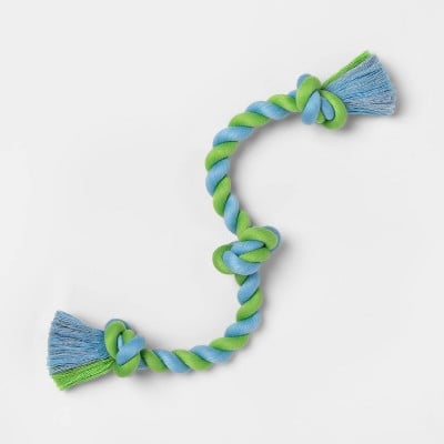 Boots and Barkley Colour Twisted Rope Dog Toy - Blue/Green