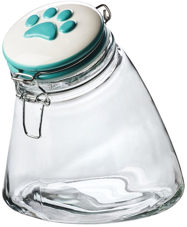 Global Amici Pet Paw Rainbow Slope Hermetic Glass Storage Jar